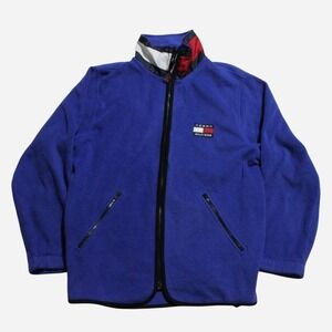 Mens Vintage 90s Skater Streetwear Sportswear Tommy Hilfiger Fleece Jacket